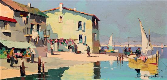 § Cecil Rochfort DOyly-John (1906-1993) Cassis Les Martigues, near St Tropez, 14 x 28in.